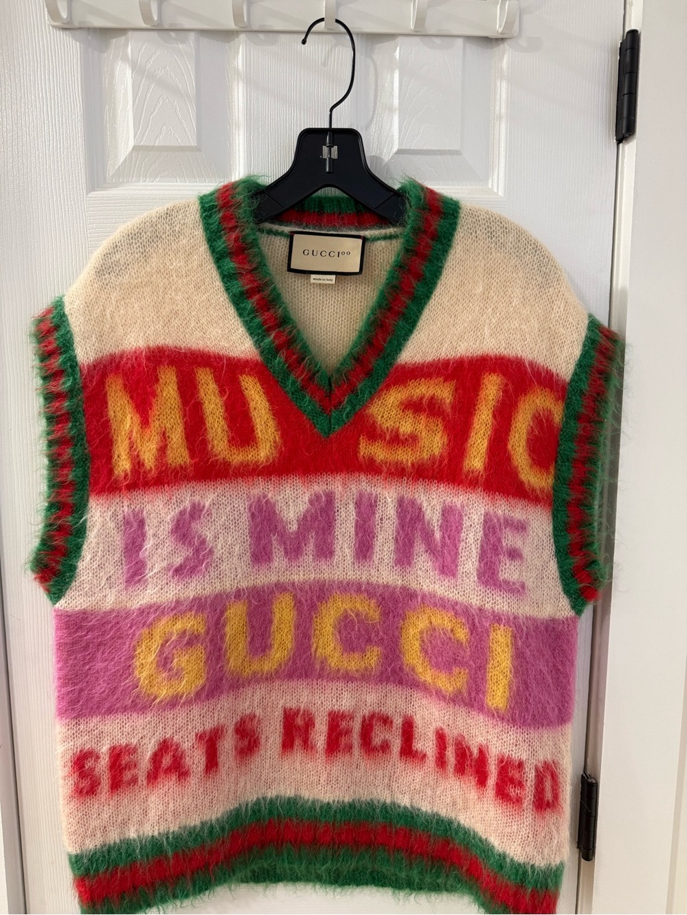 Gucci 100 Music Is Mine Mohair Knit Vest Size S